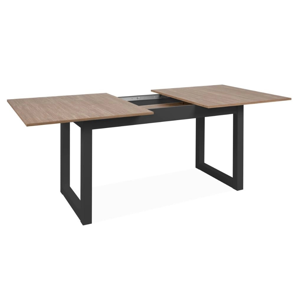 Tavolo allungabile Austin80A piano color legno e gambe antracite 160x90x75