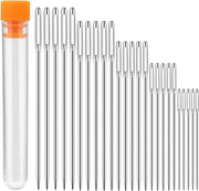 Set di Aghi da Mano da 25 Unità, Ideale per la Ricamo a Mano, Grandi Occhi, Diverse Lunghezze 4.2-6 cm