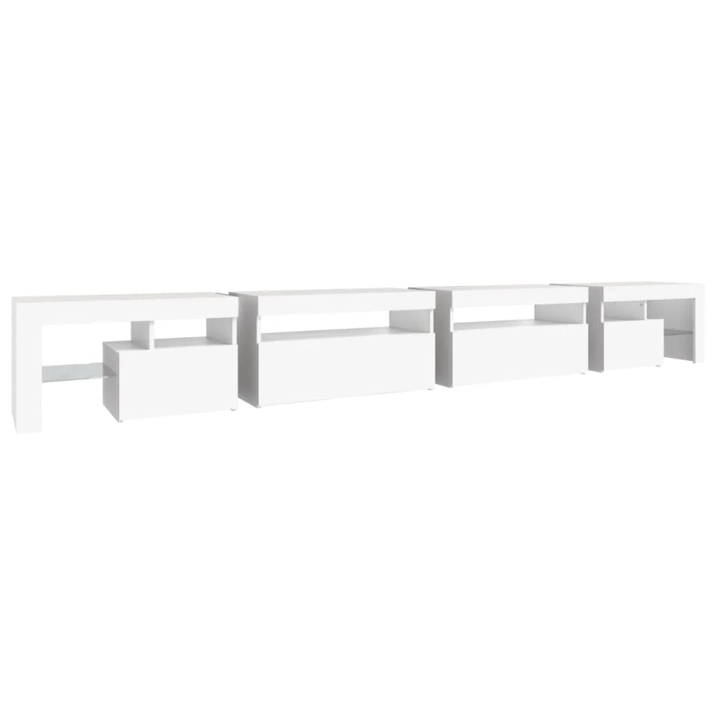 Mobile TV multimediale scaffale TV credenza mobile TV sala da pranzo soggiorno camera da letto con luci LED 290 x 36,5 x 40 cm bianco 02_0026581