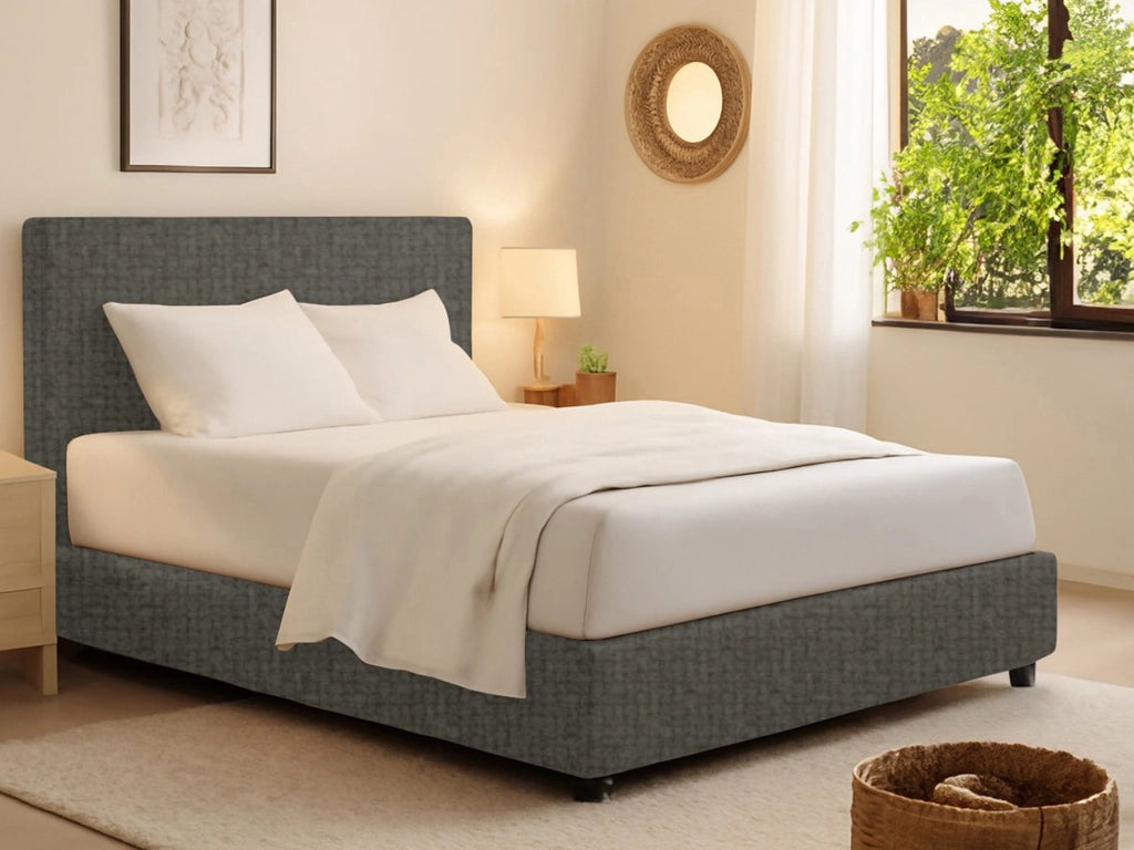 Rugby, Letto Singolo Sfoderabile Made in Italy, Grigio Tortora