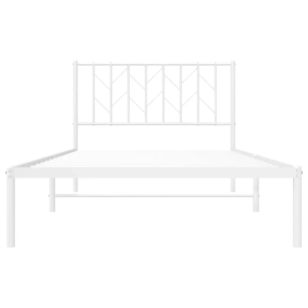 Giroletto con Testiera Metallo Bianco 107x203 cm 374482