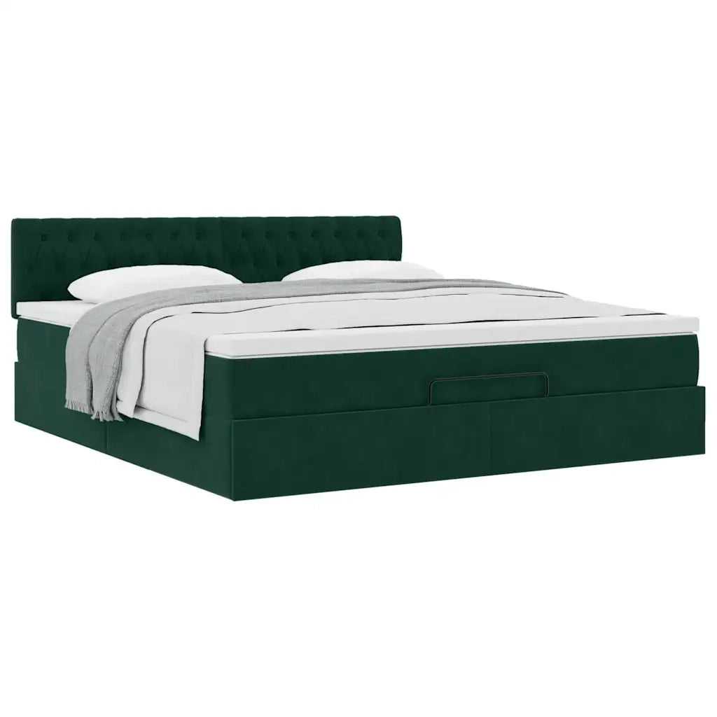 Struttura Letto Pouf con Materasso 180x200 cm in Velluto 3311864