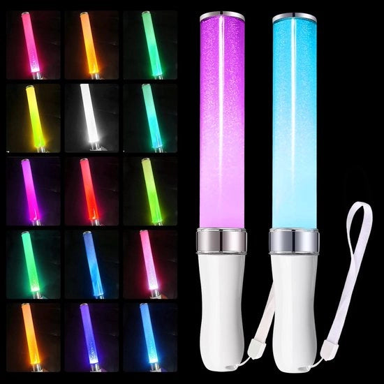 Set di Stabiliere a Luce per Feste - 6 Stabiliere - Luce a Incandescenza a Sfida - 15 Colori - Set di Festa per Matrimonio/Festa di Compleanno - Duraturo e Riciclabile - Illuminazione a Focale - Stabiliere a Incandescenza