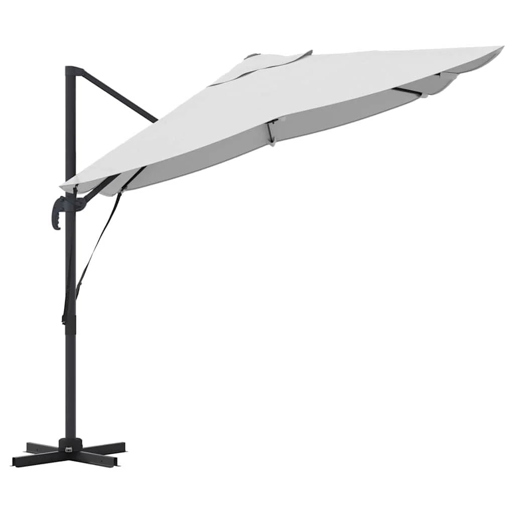 Ombrellone a braccio girevole per giardino 351 x 250 x 260 cm ombra confortevole design contemporaneo in poliestere color sabbia 02_0058715