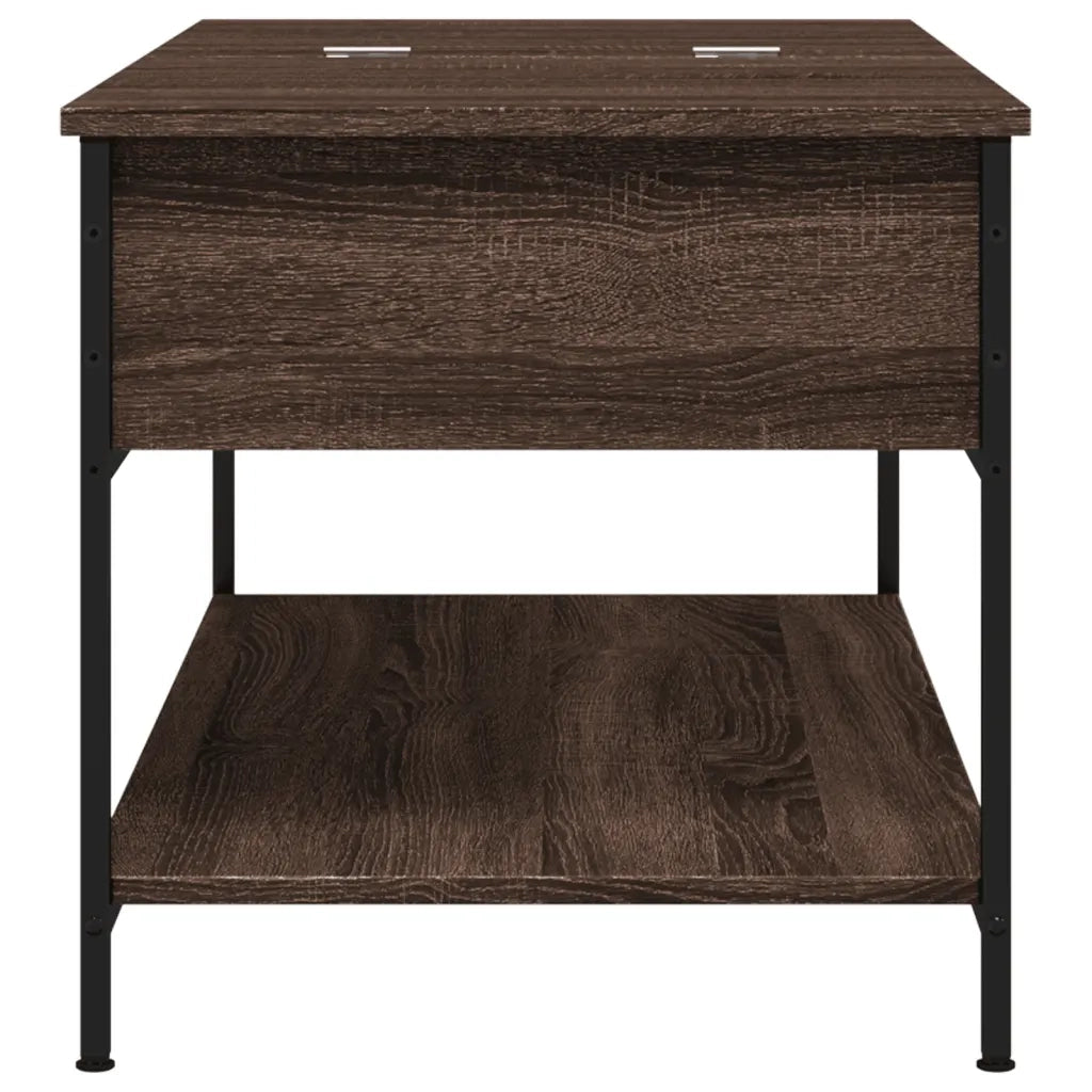 Tavolino Salotto-Tavolino da soggiorno-Tavolo Rovere Marrone 100x50x50cm Multistrato Metallo