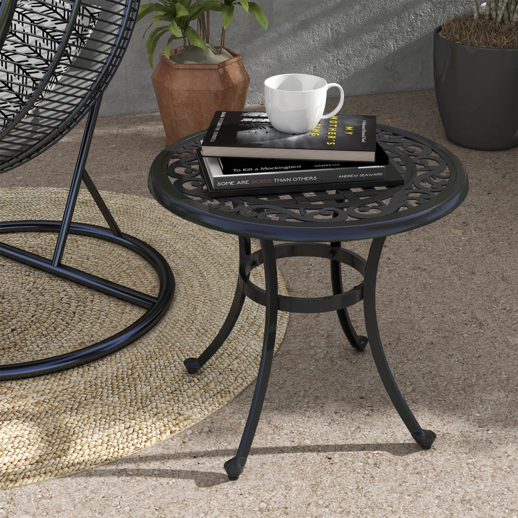 Tavolo da giardino ¨C zephmum ¨C Vintage, 60x60x53 cm, Nero