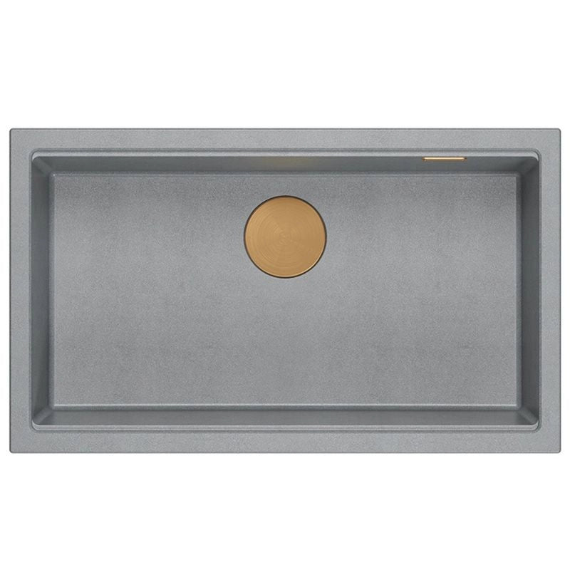 Lavello In Granito Logan 110 Grey Metallic Tappo rame spazzolato
