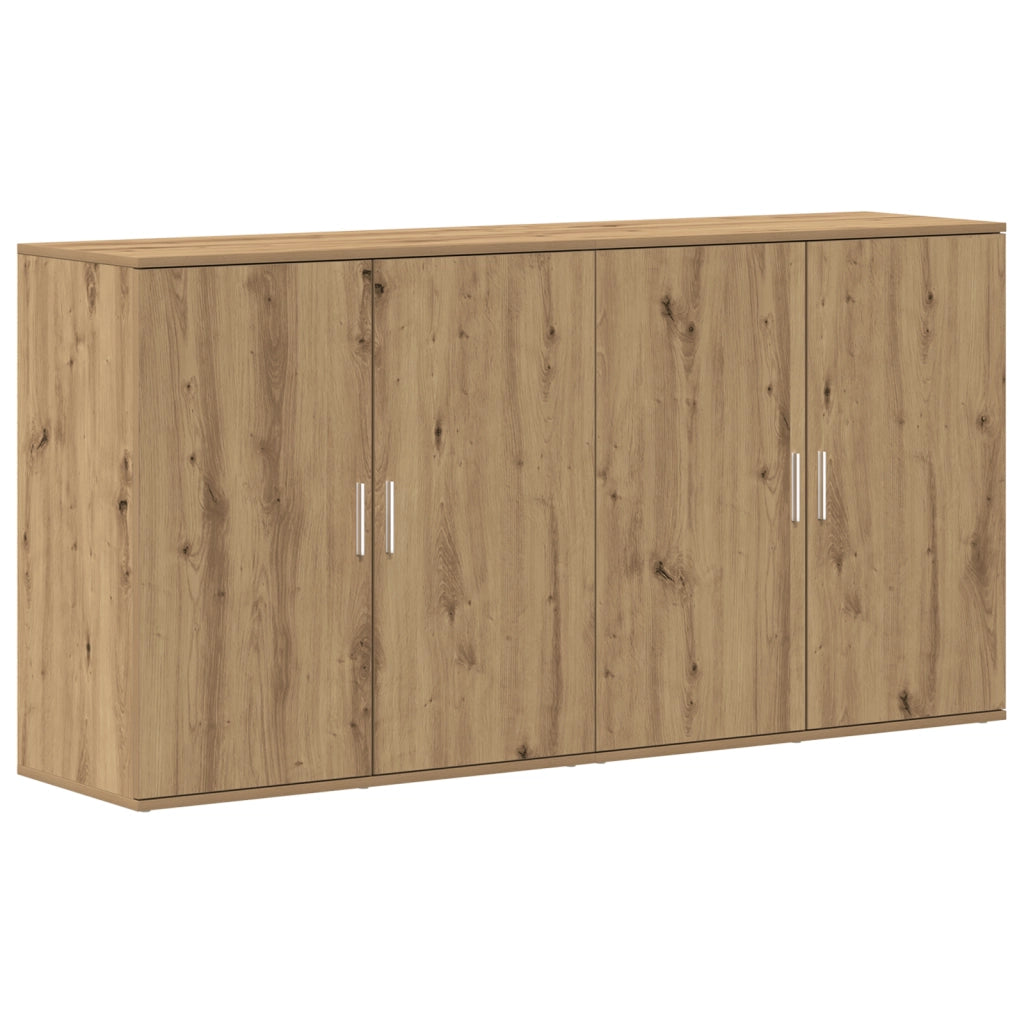 Credenze 2 pz Rovere Artigianale 79x38x80 cm Legno Ingegnerizzato
