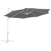 Ombrellone da giardino in tessuto grigio 240 cm girevole resistente agli agenti atmosferici