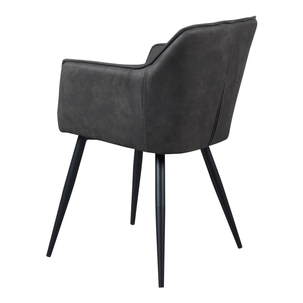 Set di 2 sedie da pranzo/soggiorno/cucina dal design moderno 81 x 57 x 53 cm grigio scuro/nero 03_0009605