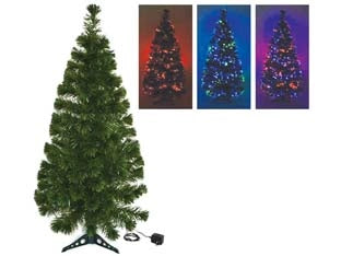 ALBERO DI NATALE A FIBRE OTTICHE MULTICOLOR- - cm.100h. base in plastica - 1 pezzi