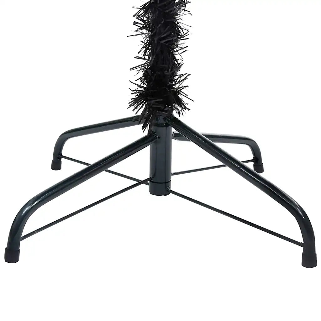 Albero di Natale Preilluminato con Palline Nero 240 cm PVC 3077678