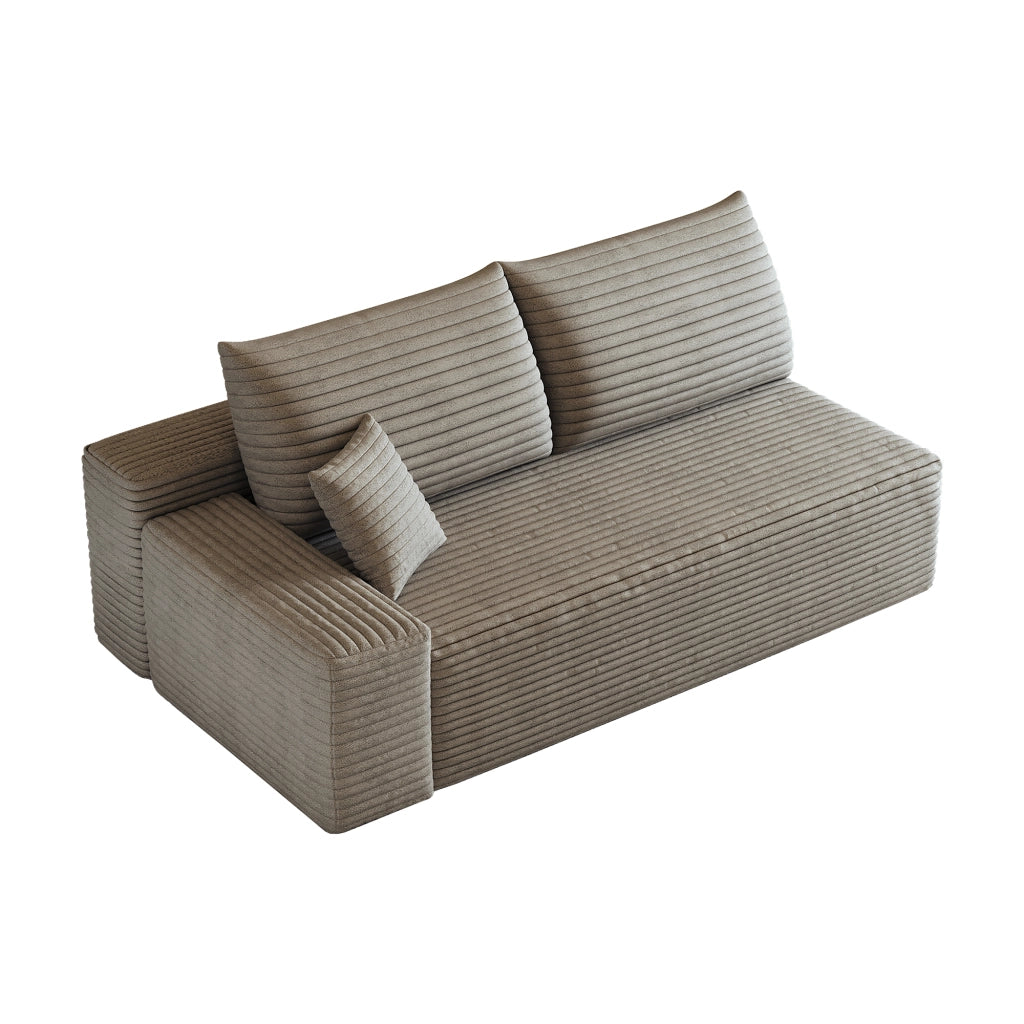 DIVANO Chaise longue reversibile sinistro 2 posti Camel in tessuto