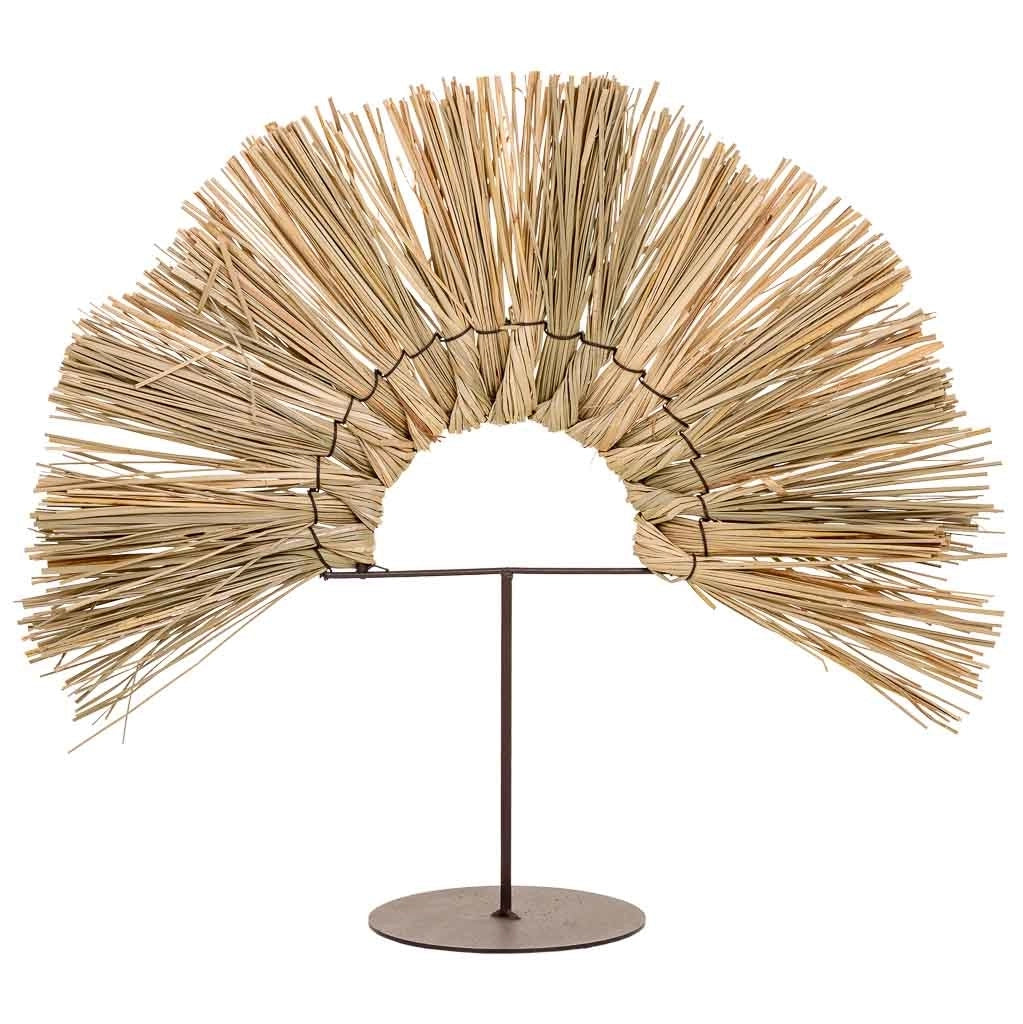 Figura decorativa in fibra naturale marrone 40x02x34,5h