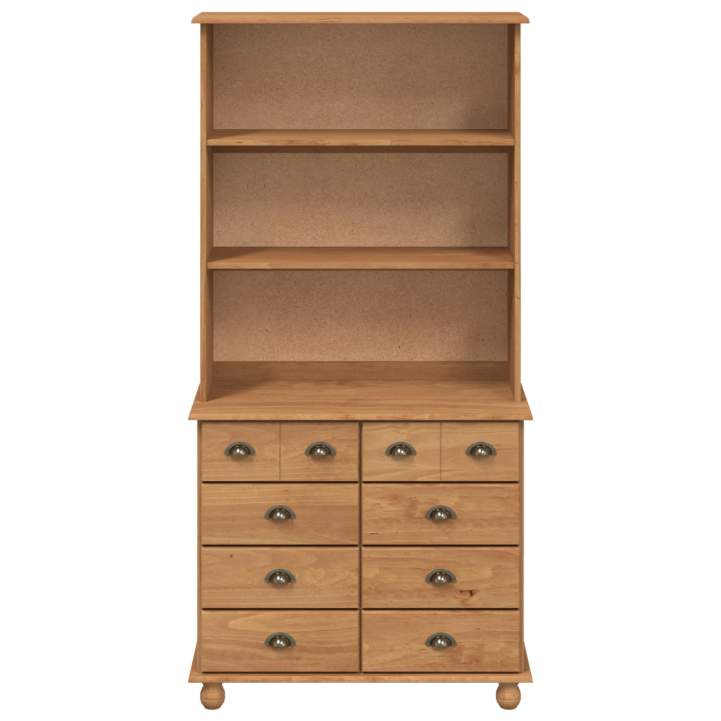 Hutch  'ASKIM'Miele bruno 91x40x183 cm Legno massello di pino