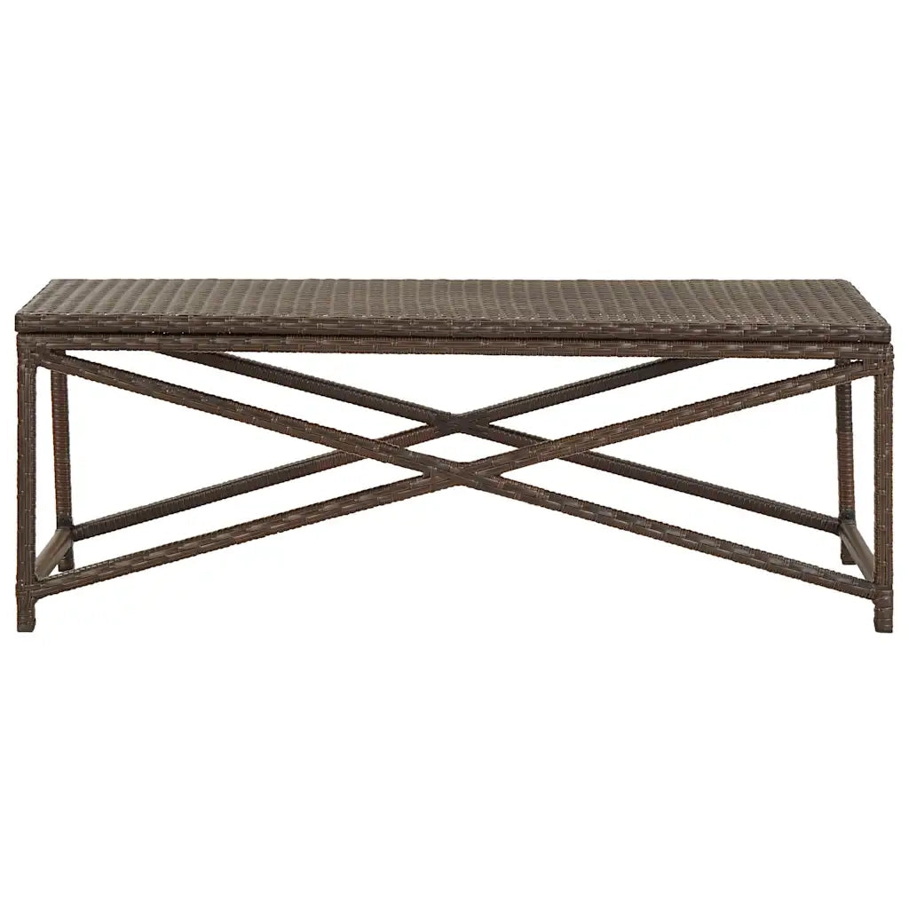 Panchina da Giardino | Panca da Giardino 120 cm in Polyrattan Marrone