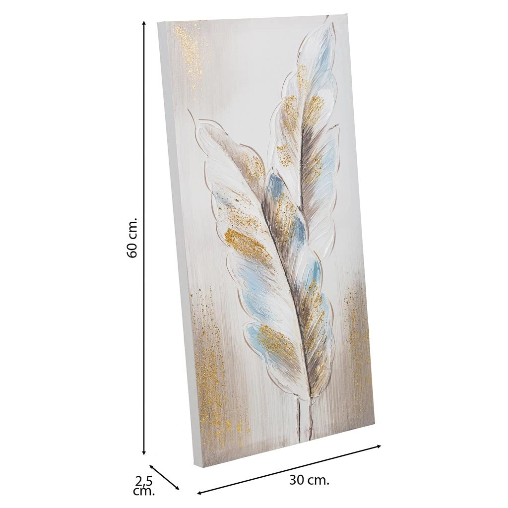 Quadro dipinto a mano con rilievo grigio 30x60x2,5h