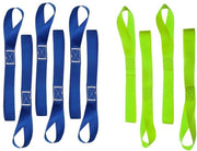 8 pezzi di cinture a doppie lacci, cinture di sostegno, corda di nylon tessuta, carico di lavoro 800 kg, lacci di corda 25 * 400 mm per motociclette, ATV, UTV, biciclette, campeggio, arrampicata e sospensioni