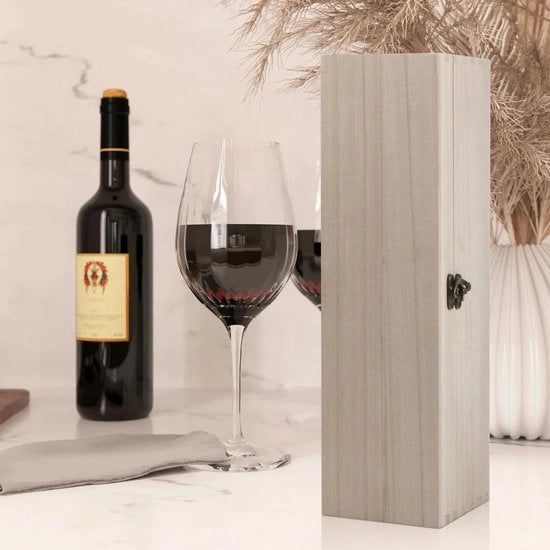 Scatola di Vino in Legno - Scatola per Flessi - Regalo per Festa - Scatola di Vino - Chiusura Sicura - 35 x 10 x 10 cm - Scatola di Vino