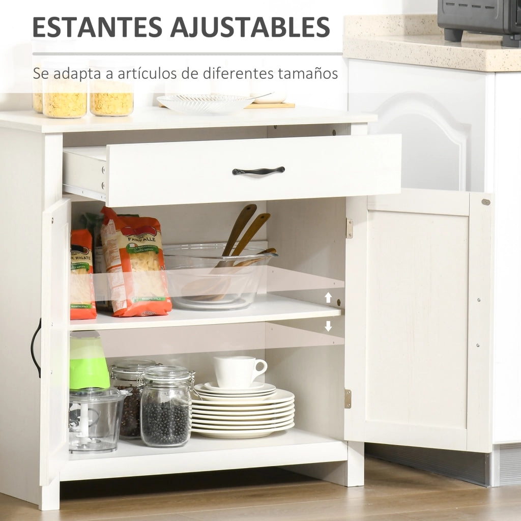 Tavolo da cucina con cassetti ¨C zephmum ¨C 80x39.7x80 cm bianco lavato