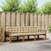 Set di divani da esterno con cuscino 3 pcs Naturale e Beige 3369152