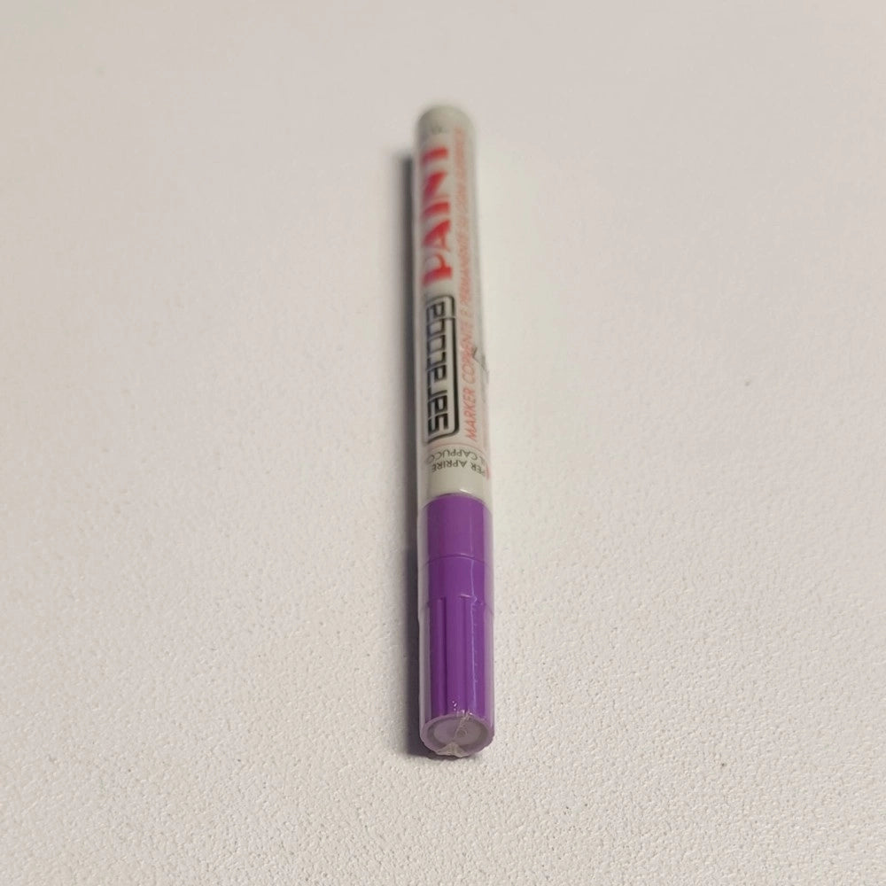 Paint pennarello colore viola punta fine indelebile coprente permanente su ogni superficie
