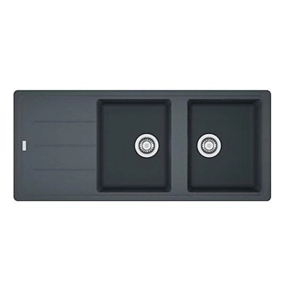 Lavello 2 vasche Franke Boston BFG621 con gocciolatoio reversibile in fragranite 116x50 grafite
