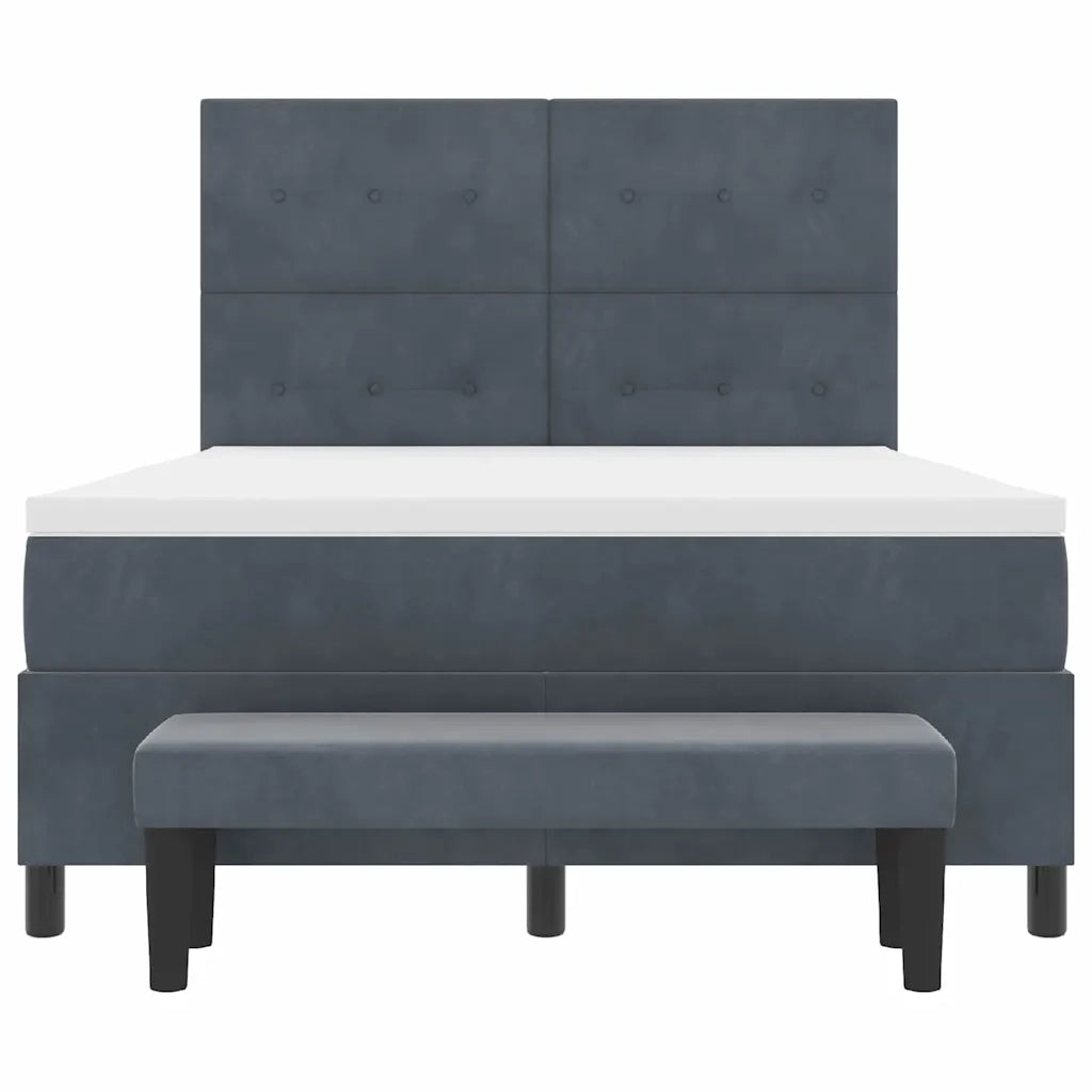 Letto a molle con cuscino Grigio scuro 200 x 160 cm Velluto 3344523