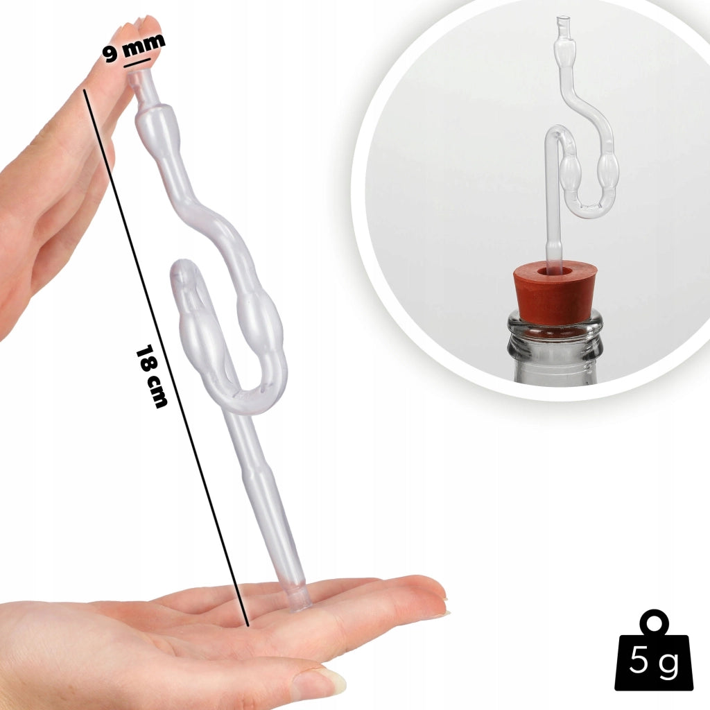 Tubo di fermentazione per vino damigiana KADAX in plastica.