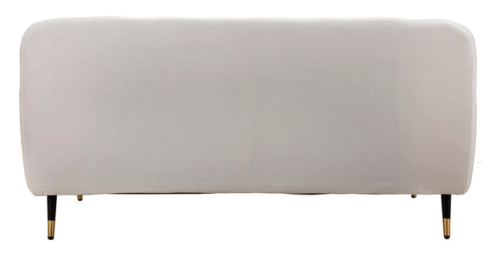 Divanetto 2 Posti Praga 146x71x86 cm in Poliestere Crema/Oro