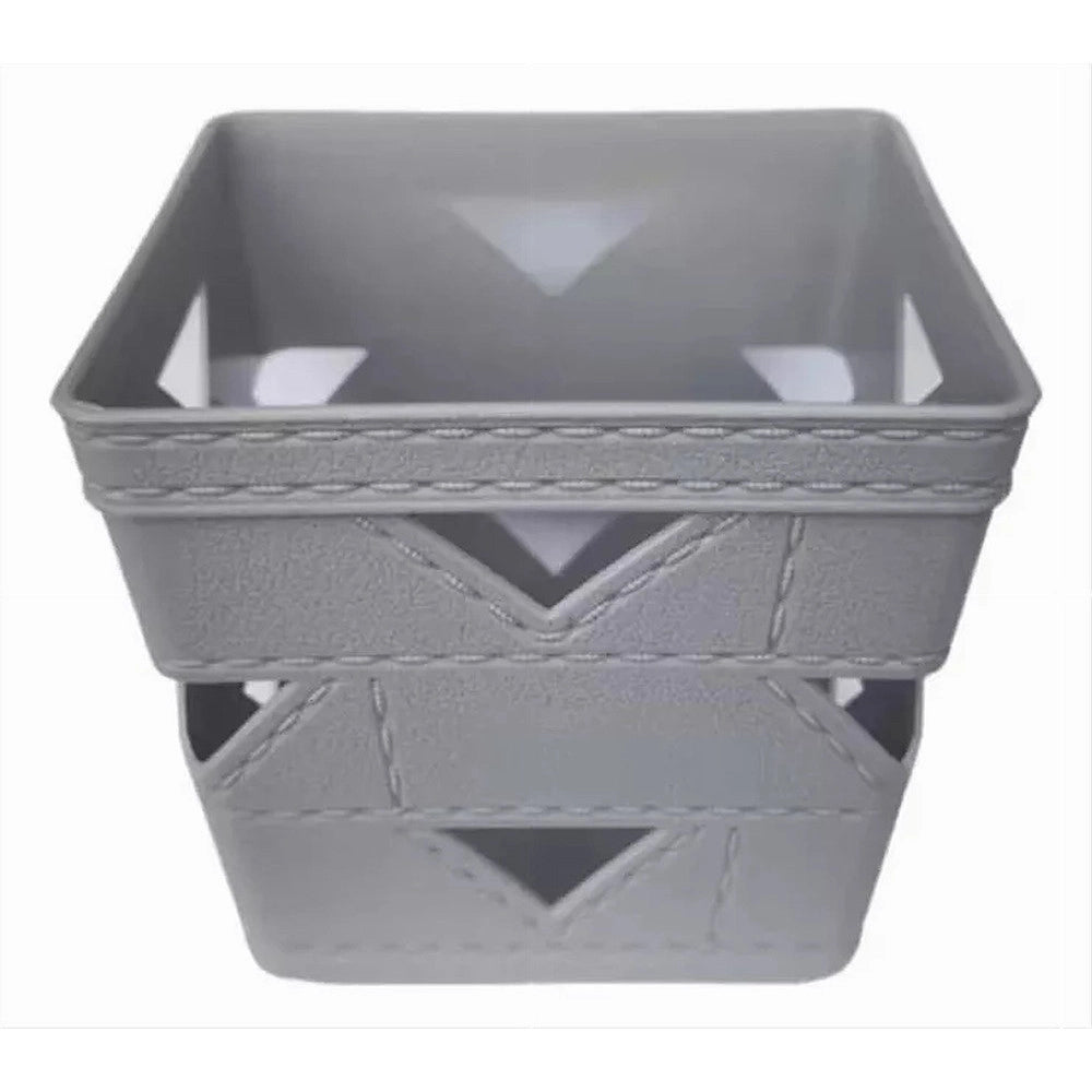 Trade Shop - Set 3pz Cesto Cestino Porta Tutto Oggetti Organizzatore Quadrato 10x10x9cm 10712 -