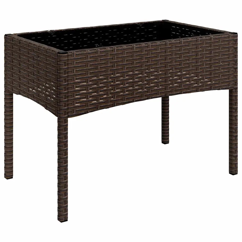 Set Mobili da Giardino 4 pz con Cuscini in Polyrattan Marrone 319495