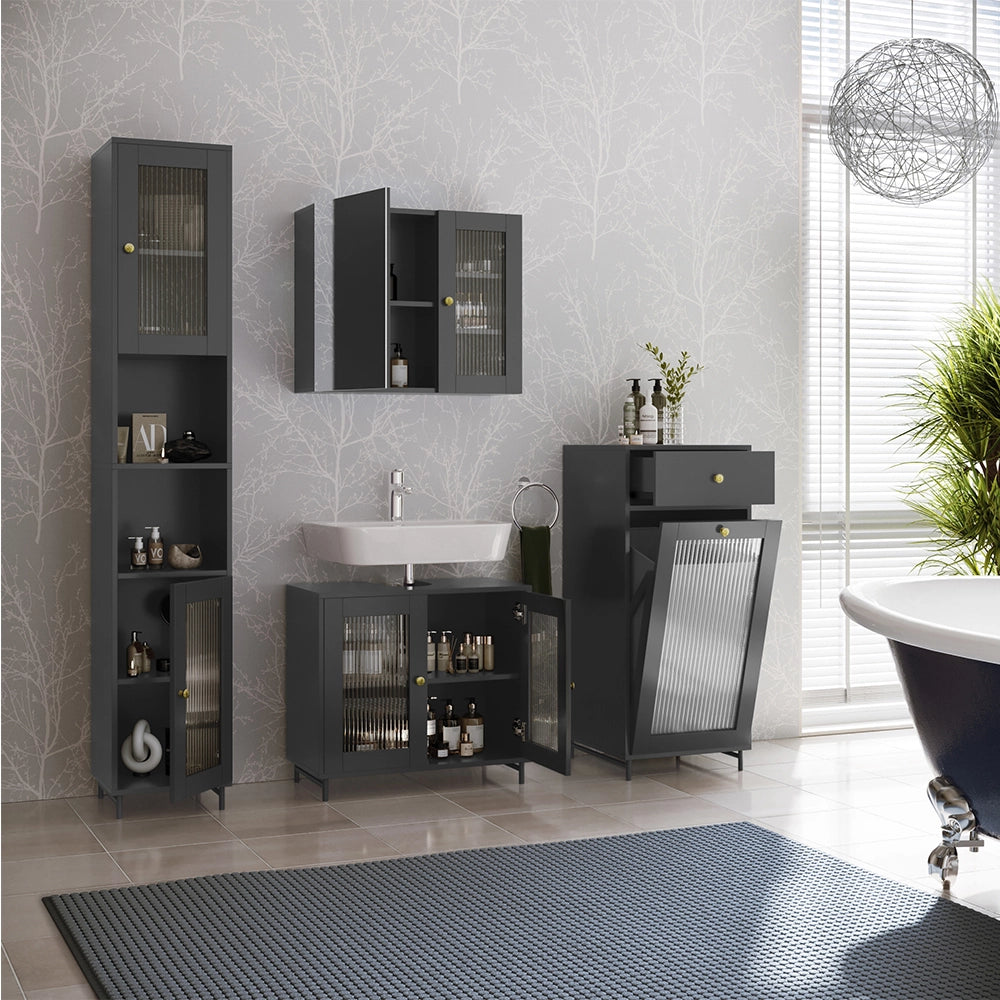 Vicco Set di mobili da bagno Grigio 4 parti