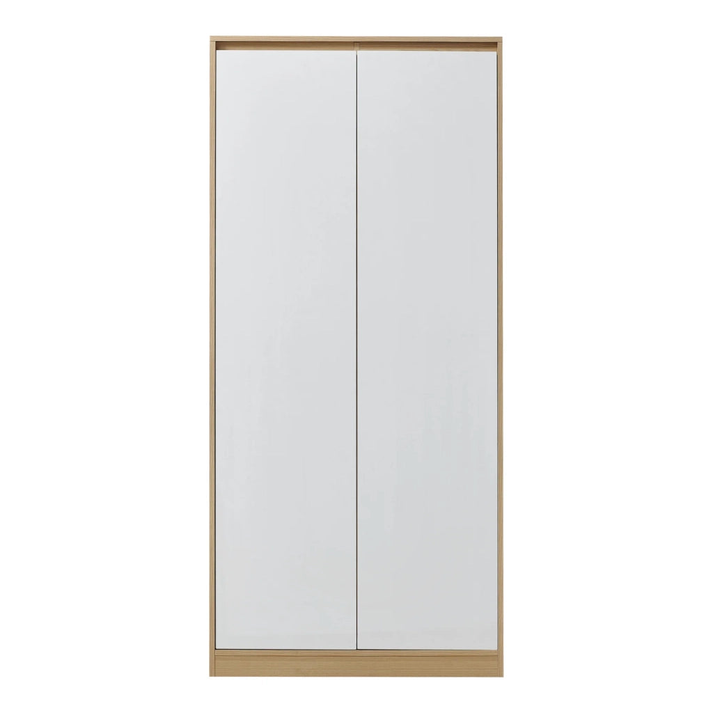 Armadio moderno per camera da letto mobile contenitore senza tempo con 4 ripiani MDF 176 x 80 x 52 cm effetto rovere bianco 03_0006364