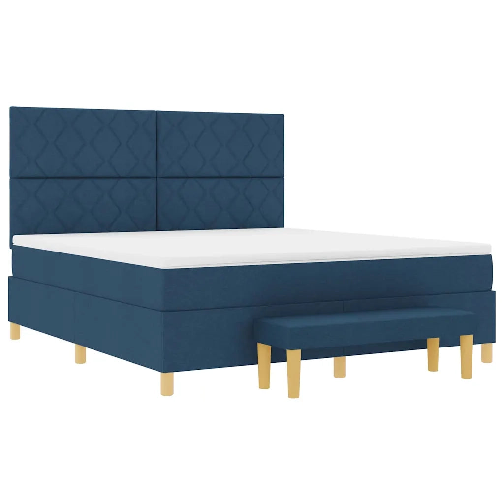 Letto a molle con testiera Blu 200 x 180 cm Tessuto 3344400