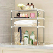 Trade Shop - Scaffale Salvaspazio 3 Ripiani Multiuso Bagno Cucina 65 X 60 X 25 Cm Art.5897 -