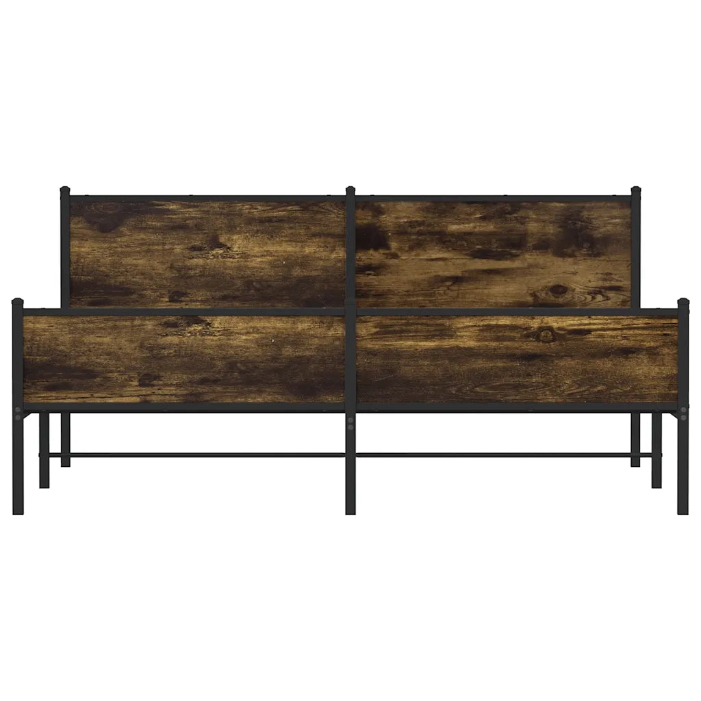 Giroletto senza Materasso in Metallo-Struttura Letto Rovere Fumo 160x200 cm 641393