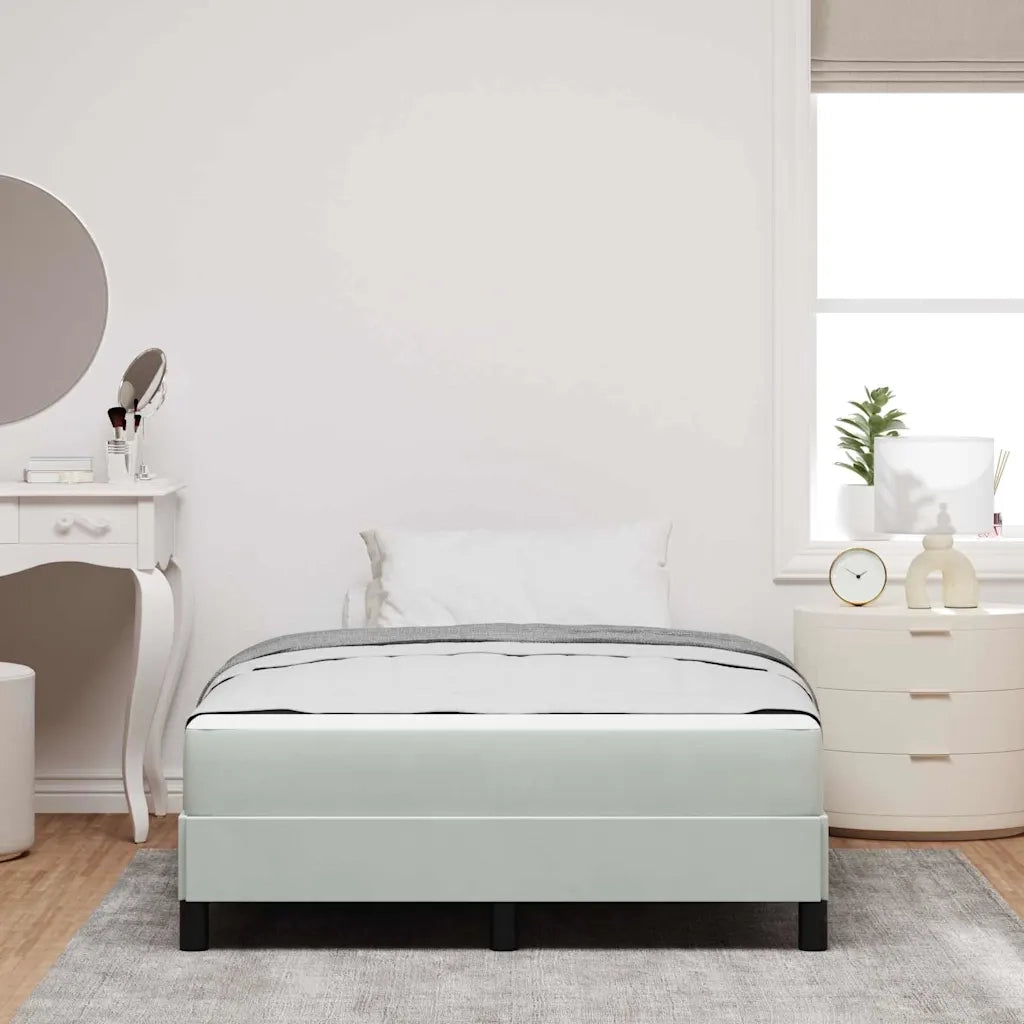 Letto a molle con materasso Grigio chiaro 120 x 220 cm Tessuto