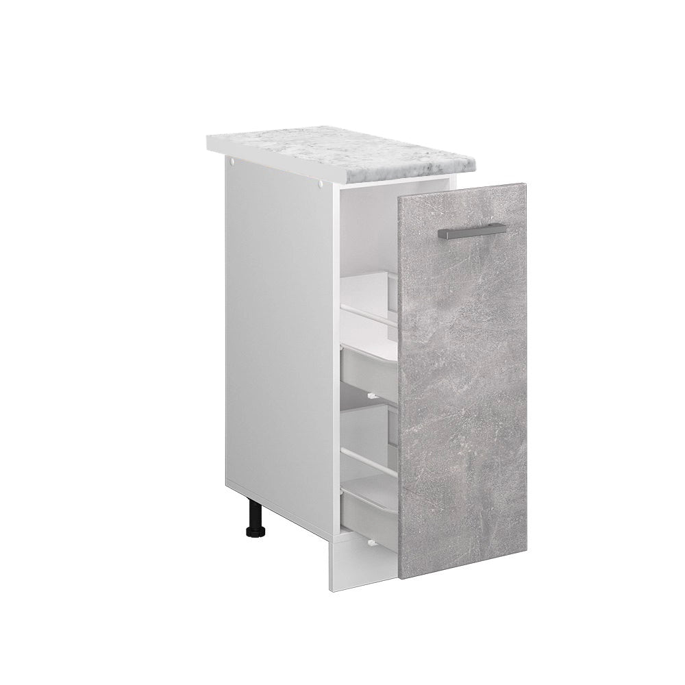 Vicco Armadio cucina dispensa alto Calcestruzzo 30 cm , PL Marmo