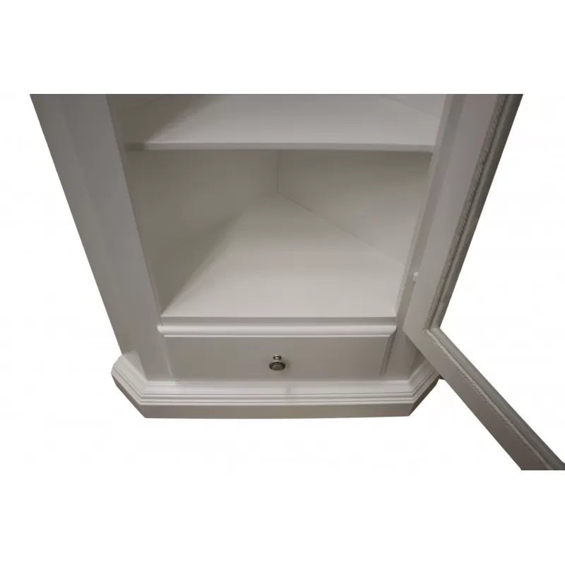 Mobile ad angolo 1 anta legno shabby bianco 50x50x130 (724) - Mobili 2G