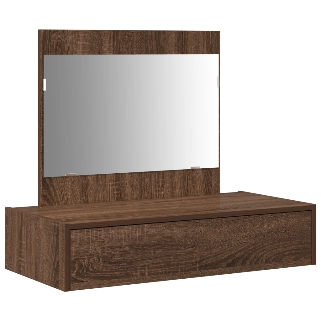 Tavolo da toeletta appendibile in rovere marrone 83x40x70 cm