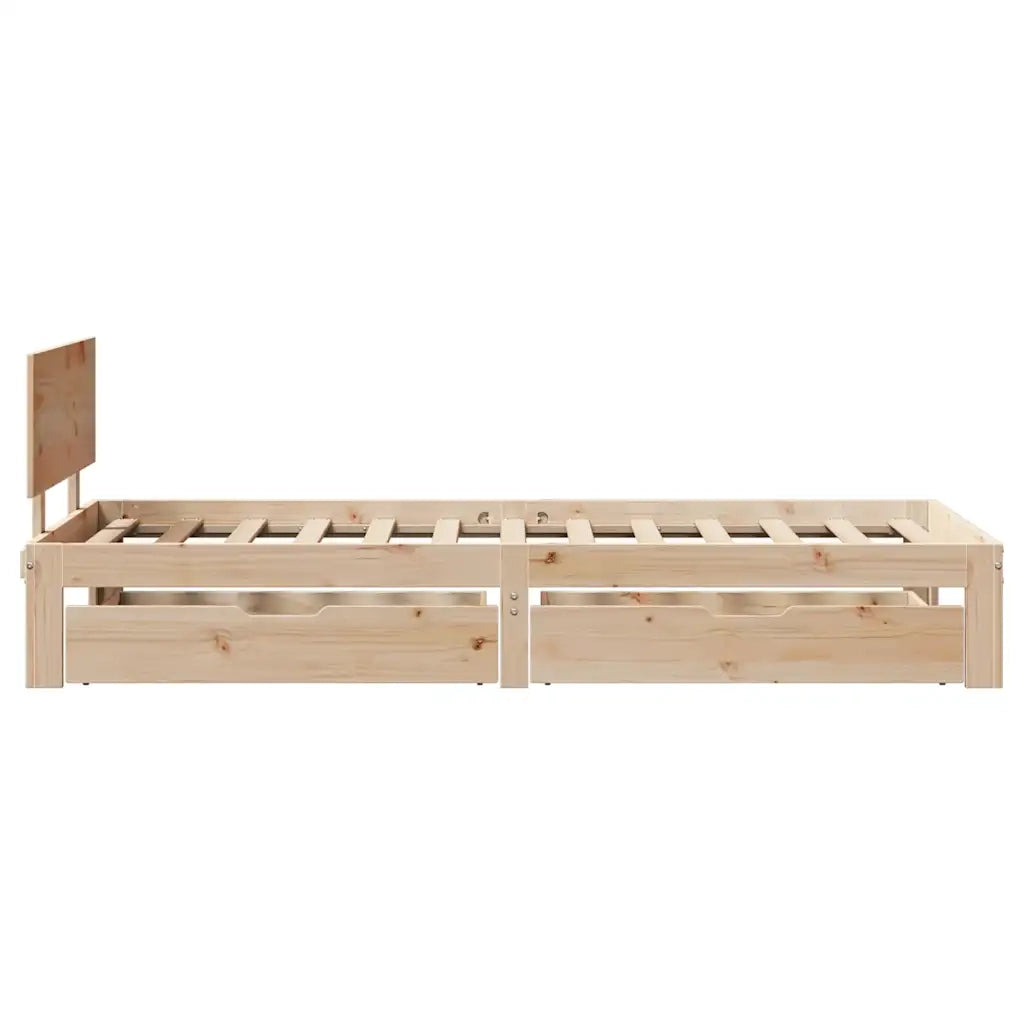 Giroletto con Cassetti 90x190 cm in Legno Massello di Pino
