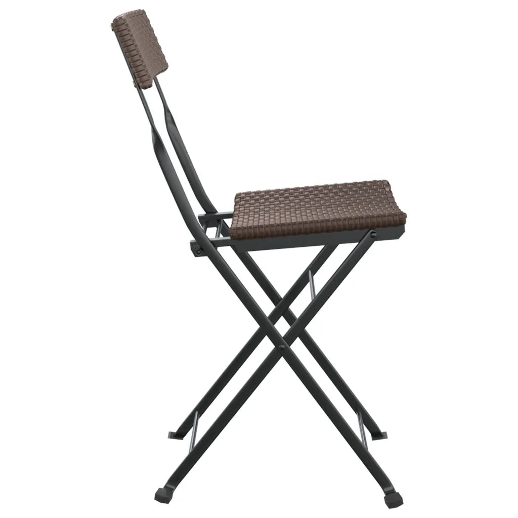 Sedie Pieghevoli da Bistr¨° 6 pz | Sedie da Esterno Marroni Polyrattan e Acciaio