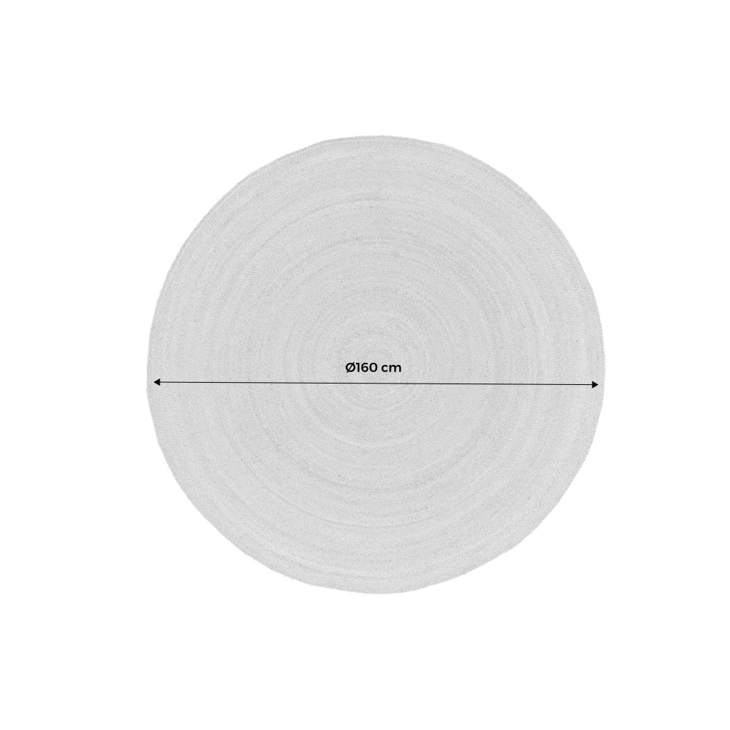 Tappeto rotondo in juta, 160cm, marrone naturale