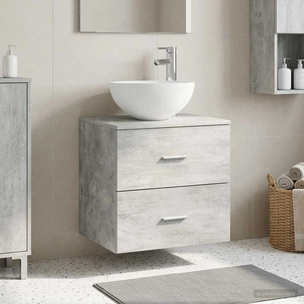 Mobile Lavabo da Parete Grigio Cemento 49,5 x 41 x 64,5 cm 890265
