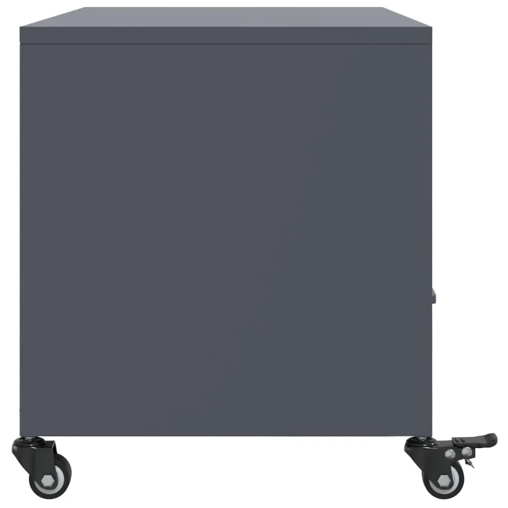 Mobile TV multimediale mensola TV credenza TV sala da pranzo soggiorno camera da letto antracite 68 x 39 x 43,5 cm acciaio antracite 02_0026399
