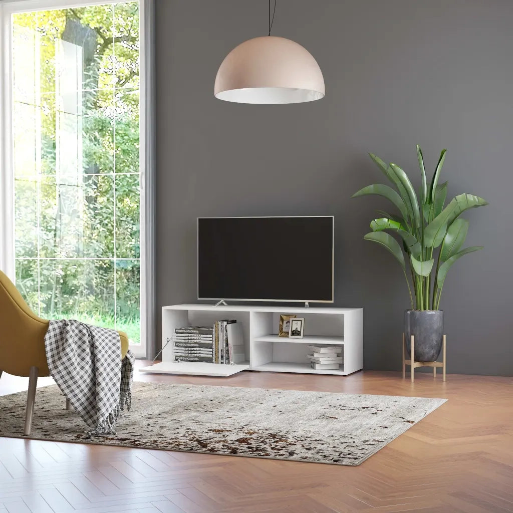 Mobile Porta TV Bianco 120x34x37 cm in Legno Multistrato 801152