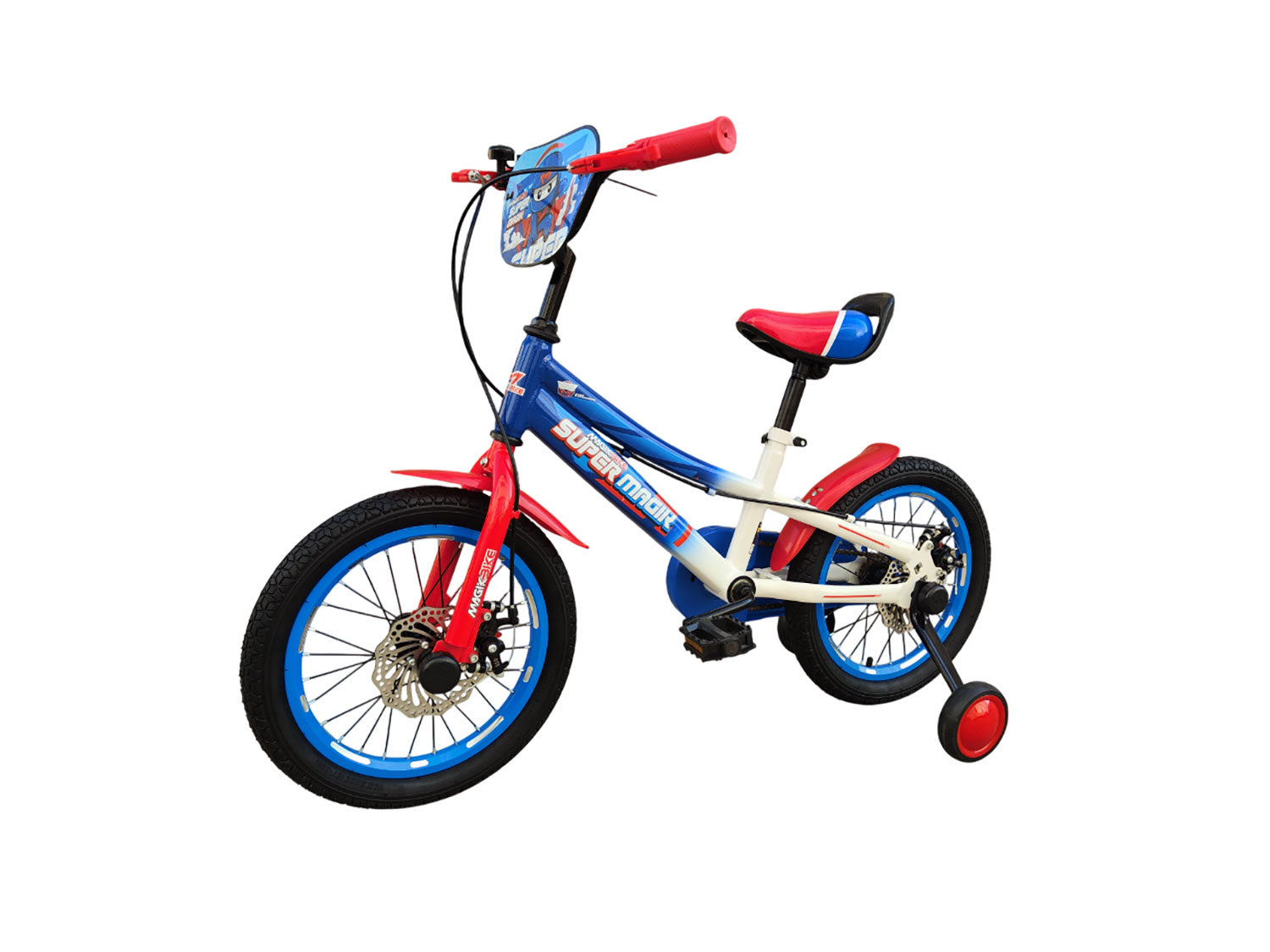 Bicicletta per Bambini 16" Freni a Disco Magik-Bike Racer Blu