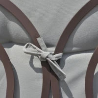 Dondolo da Giardino a 3 Posti con Tetto Regolabile, Cuscini e Vassoi, Poliestere, 116 x 206 x 183 cm, Grigio Chiaro