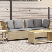 Divano da Giardino con Cuscini-Sofa da Giardino-Divano da esterno in Polyrattan Beige 421061